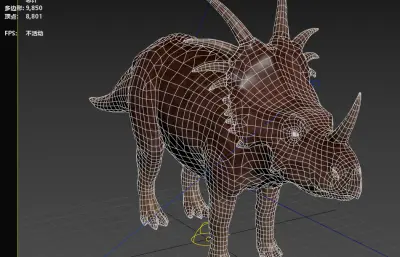 戟龙,刺盾角龙3dmax模型