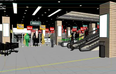 大型生活超市镜头动画3dmax模型