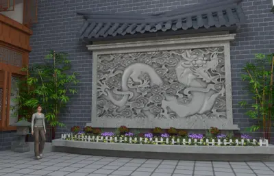 古街漫游 商业街漫游动画3dmax模型(网盘下载)