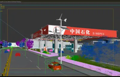 加油站镜头动画3dmax模型