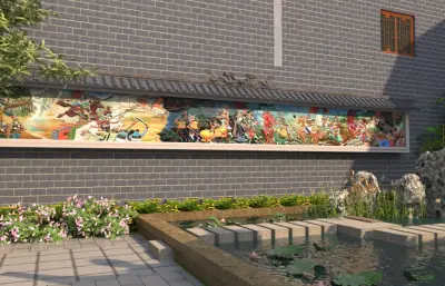 古街漫游 商业街漫游动画3dmax模型(网盘下载)