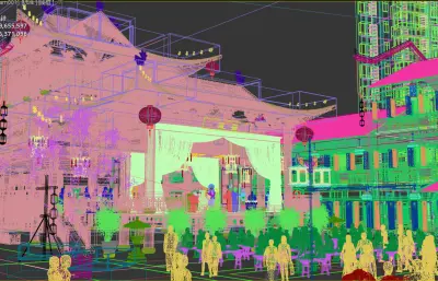 古街大戏台3dmax模型+镜头动画