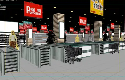大型生活超市镜头动画3dmax模型