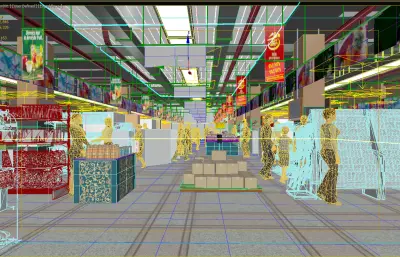 生活超市内部平推镜头动画3dmax模型