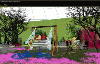 公园荡秋千游玩镜头动画3dmax模型