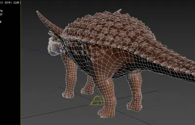 北美原始蜥结龙,楯甲龙3dmax模型