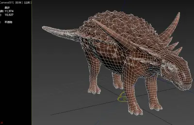 北美原始蜥结龙,楯甲龙3dmax模型