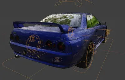 日产 Skyline GT-R R32汽车blender模型