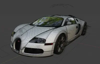 布加迪威龙跑车blender模型