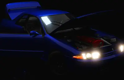 日产 Skyline GT-R R32汽车blender模型