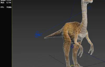 似鸡龙,植食恐龙3dmax模型