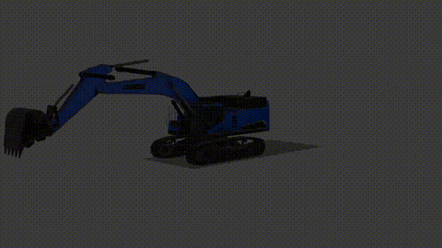 工程车,履带式挖掘机工作写实动画,blender模型