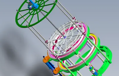 圆形六角网机solidworks模型