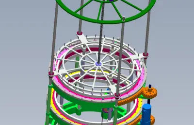 圆形六角网机solidworks模型