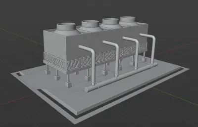 横流式闭式冷却塔 写实工业设备