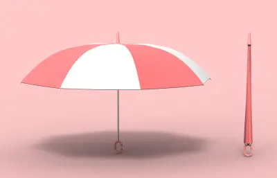 白粉雨伞常规折叠款