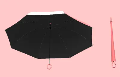 白粉雨伞常规折叠款