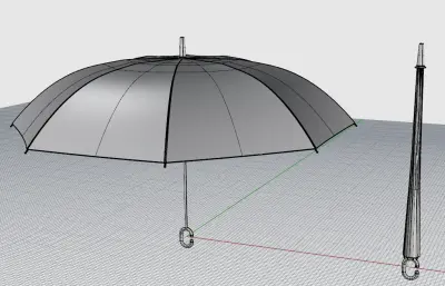 白粉雨伞常规折叠款