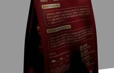 猫粮包装 袋装猫粮C4D模型