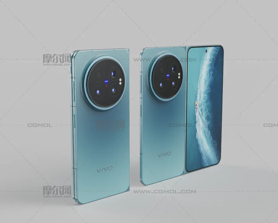 vivo X Fold6手机外观C4D,KEYSHOT模型