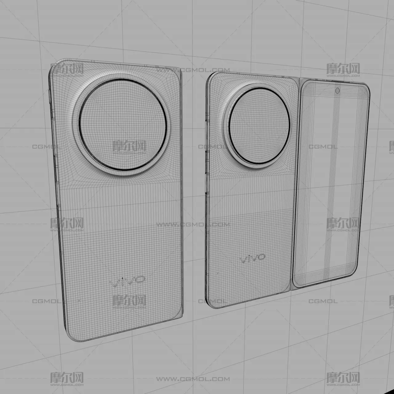 vivo X Fold6手机外观C4D,KEYSHOT模型