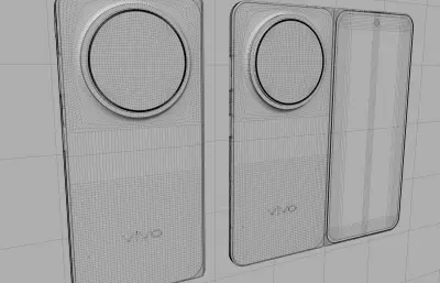 vivo X Fold6手机外观C4D,KEYSHOT模型
