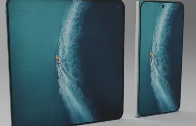 vivo X Fold6手机外观C4D,KEYSHOT模型