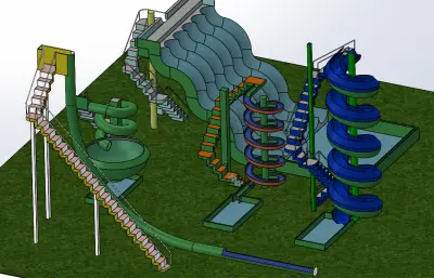水上游乐园solidworks模型