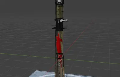 朱雀三号Blender, FBX 3D模型,带分离杆/着陆退/栅格舵展开动画