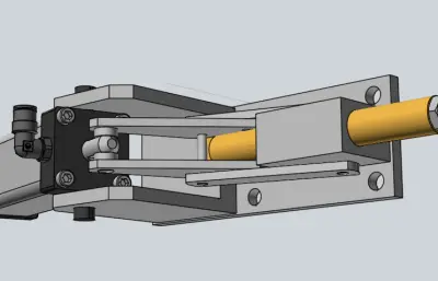 伸缩式气动驱动夹具stp模型