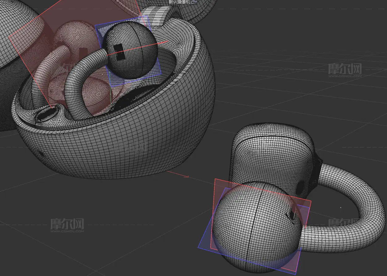 华为 HUAWEI FreeClip 2 典藏版耳夹耳机C4D,KEYSHOT模型