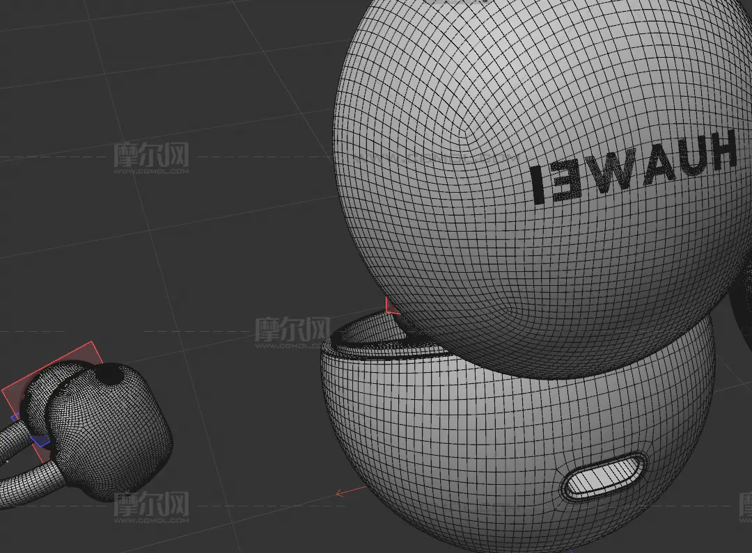 华为 HUAWEI FreeClip 2 典藏版耳夹耳机C4D,KEYSHOT模型