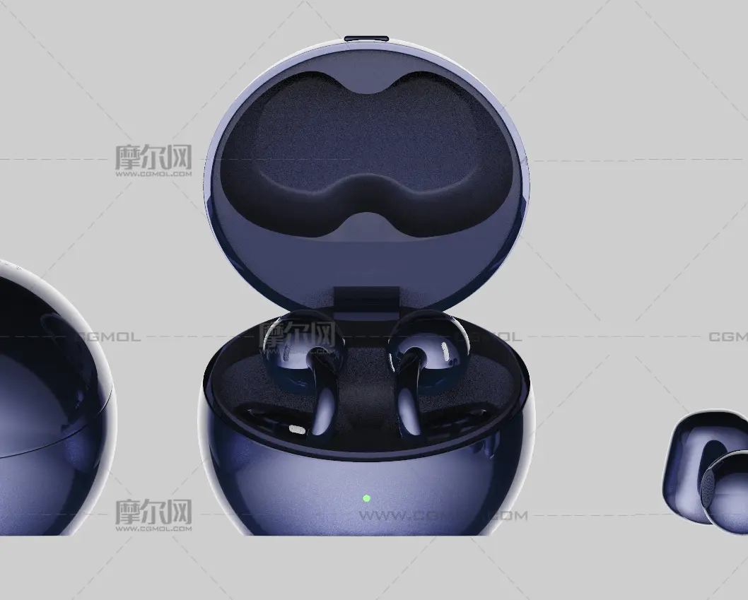华为 HUAWEI FreeClip 2 典藏版耳夹耳机C4D,KEYSHOT模型