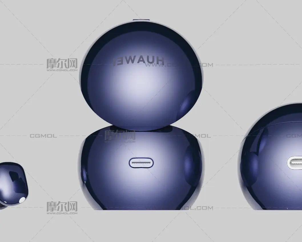 华为 HUAWEI FreeClip 2 典藏版耳夹耳机C4D,KEYSHOT模型