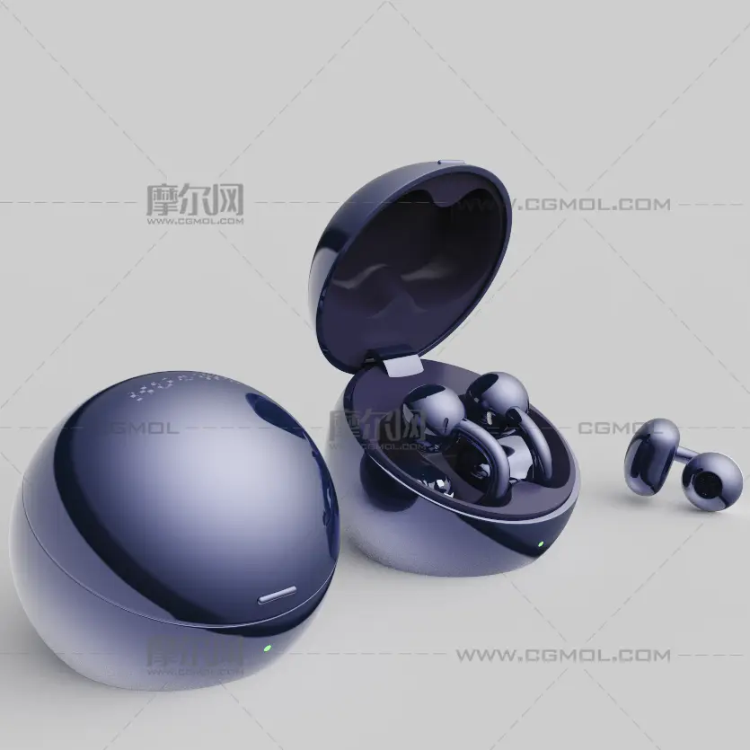 华为 HUAWEI FreeClip 2 典藏版耳夹耳机C4D,KEYSHOT模型