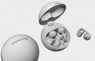 华为 HUAWEI FreeClip 2 典藏版耳夹耳机C4D,KEYSHOT模型