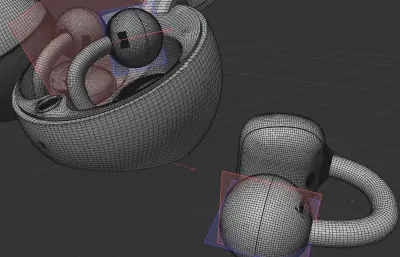 华为 HUAWEI FreeClip 2 典藏版耳夹耳机C4D,KEYSHOT模型