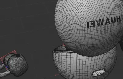 华为 HUAWEI FreeClip 2 典藏版耳夹耳机C4D,KEYSHOT模型