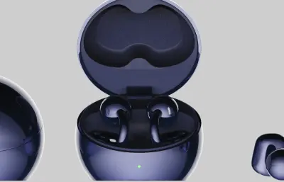 华为 HUAWEI FreeClip 2 典藏版耳夹耳机C4D,KEYSHOT模型