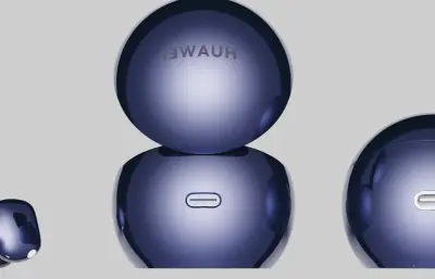 华为 HUAWEI FreeClip 2 典藏版耳夹耳机C4D,KEYSHOT模型