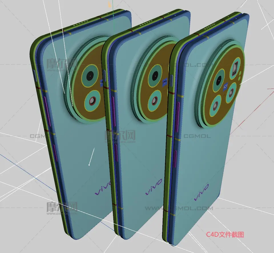 vivo X Fold6手机外观模型,C4D,FBX,STP等多种格式