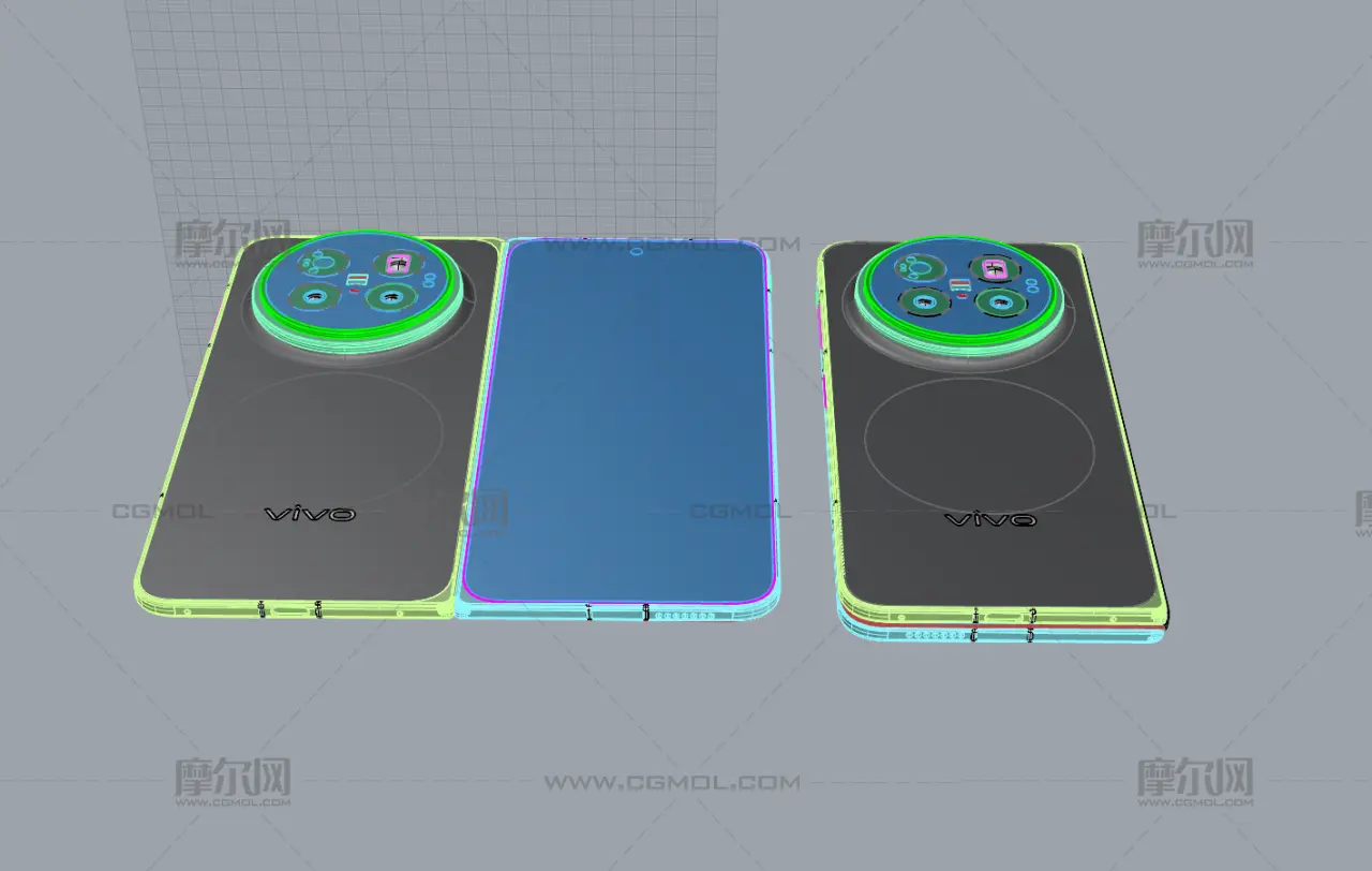 vivo X Fold6手机外观模型,C4D,FBX,STP等多种格式