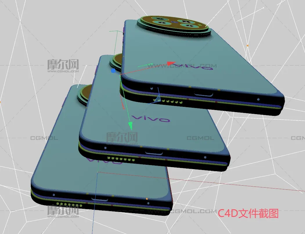 vivo X Fold6手机外观模型,C4D,FBX,STP等多种格式