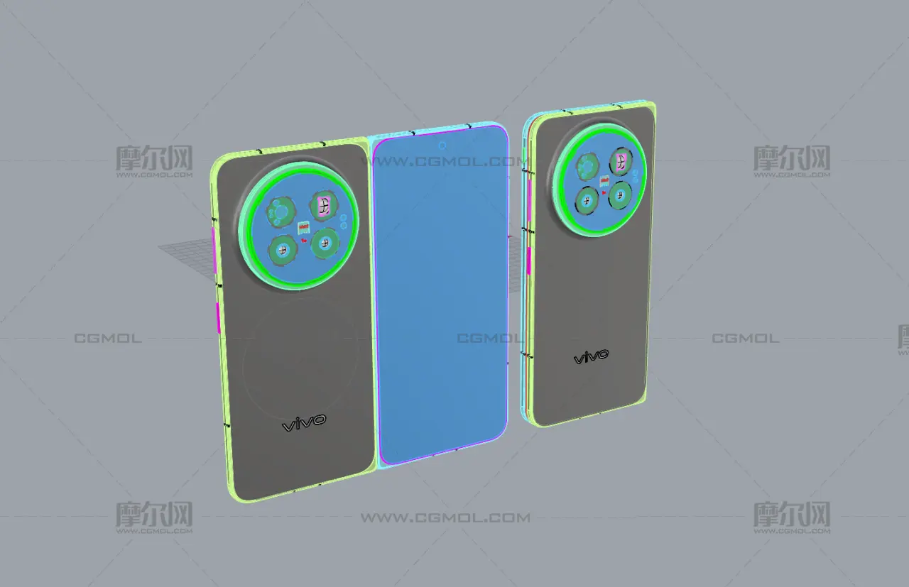 vivo X Fold6手机外观模型,C4D,FBX,STP等多种格式