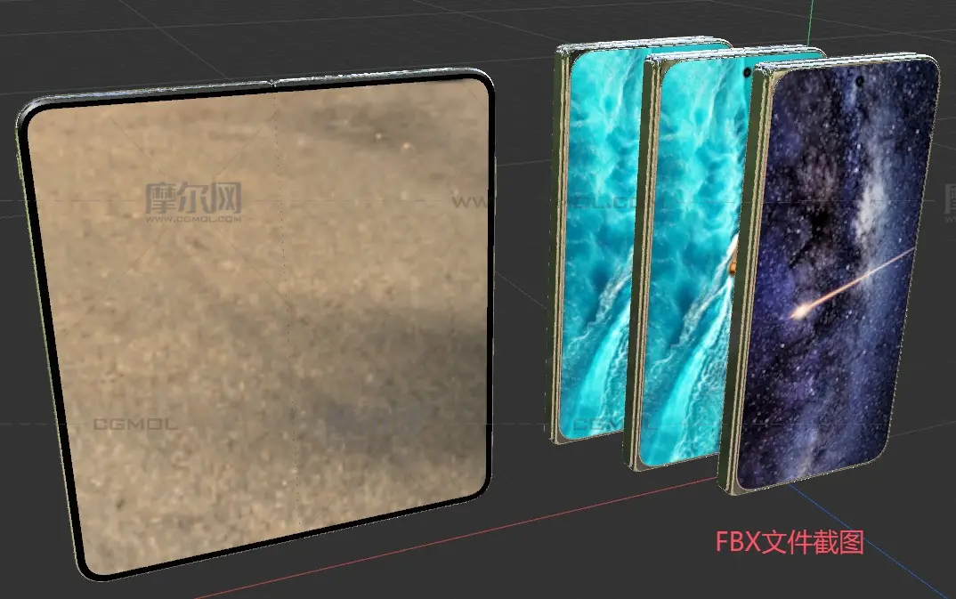 vivo X Fold6手机外观模型,C4D,FBX,STP等多种格式