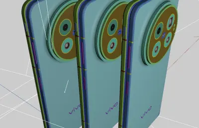 vivo X Fold6手机外观模型,C4D,FBX,STP等多种格式