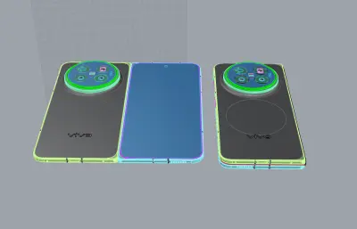 vivo X Fold6手机外观模型,C4D,FBX,STP等多种格式