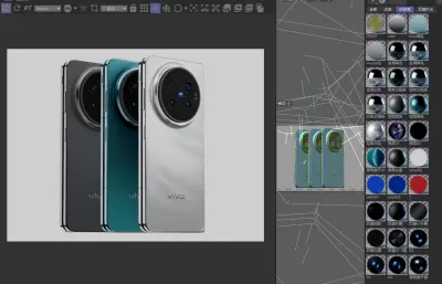 vivo X Fold6手机外观模型,C4D,FBX,STP等多种格式