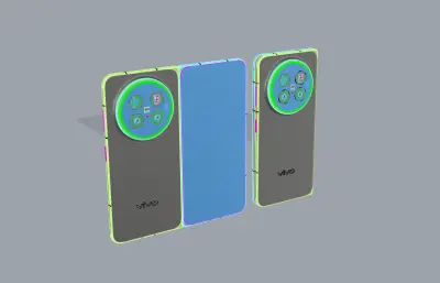 vivo X Fold6手机外观模型,C4D,FBX,STP等多种格式