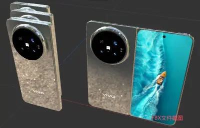 vivo X Fold6手机外观模型,C4D,FBX,STP等多种格式